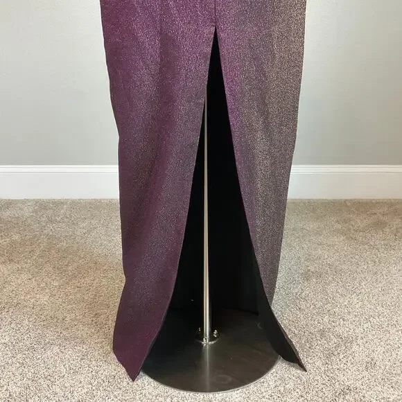 Aidan Mattox Sleeveless Cut Out Column Evening Gown Purple Size 6 Formal Dress - Picture 9 of 12